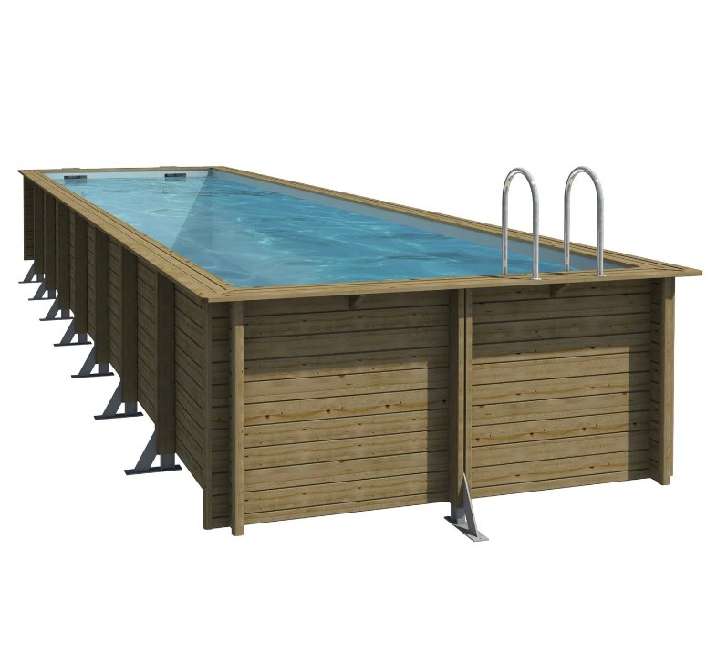 Сборный Прямоугольный каркасный деревянный бассейн для дачи Procopi (Франция) 8,0х1,46 (рис.1)